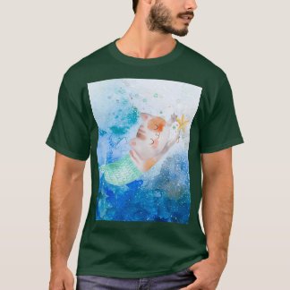 Camiseta Sereia de gato-d'água doce no mar