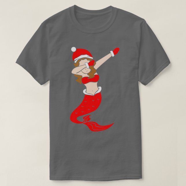 Camiseta Sereia de Natal dos Papais noeis (Frente do Design)
