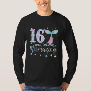Camiseta Sereia do 16.º aniversário Sereia com 16 anos
