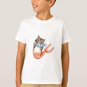 Camiseta Sereia do gato de Purmaid