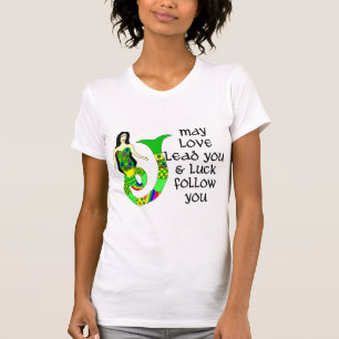 Camiseta Sereia do irlandês do amor & da sorte