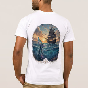 Camiseta Sereia do Pôr do Sol & Sombra