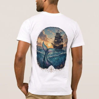 Camiseta Sereia do Pôr do Sol & Sombra