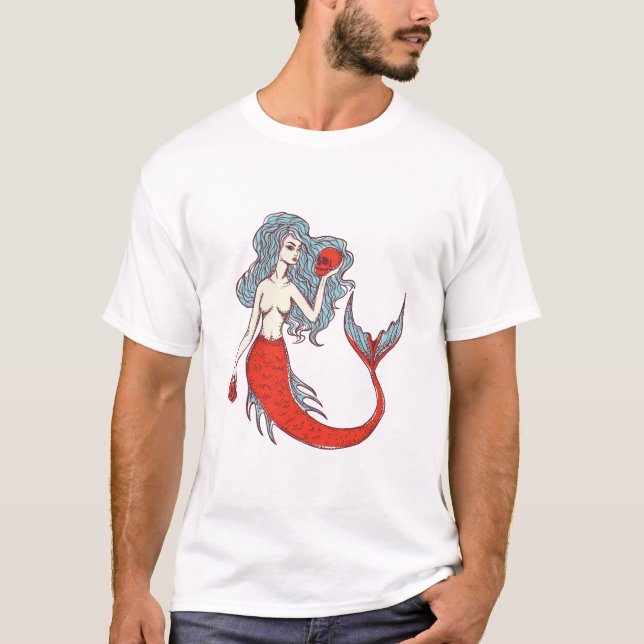 Camiseta Sereia e crânios (Frente)