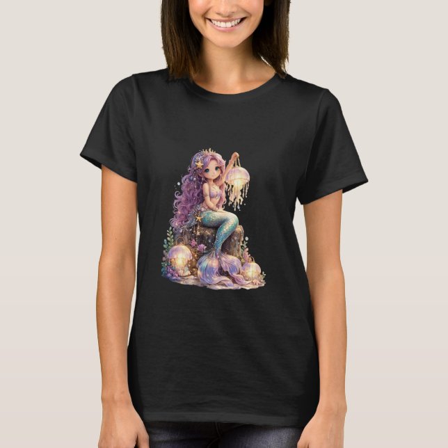 Camiseta Sereia e lanterna de água-viva (Frente)