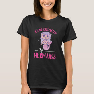 Camiseta Sereia facilmente distraída de Clamshell Sea Coral