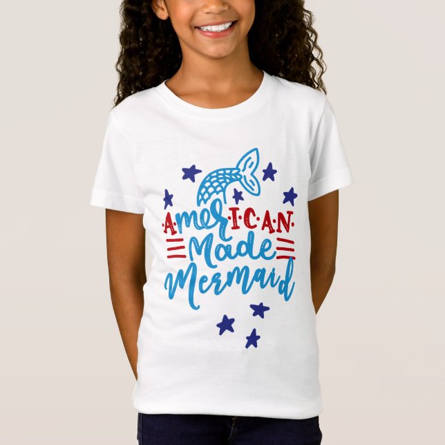 Camiseta Sereia feita americana. Provérbios bonitos (Frente)