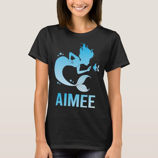 Camiseta Sereia Feliz - Nome Aimee (Frente)