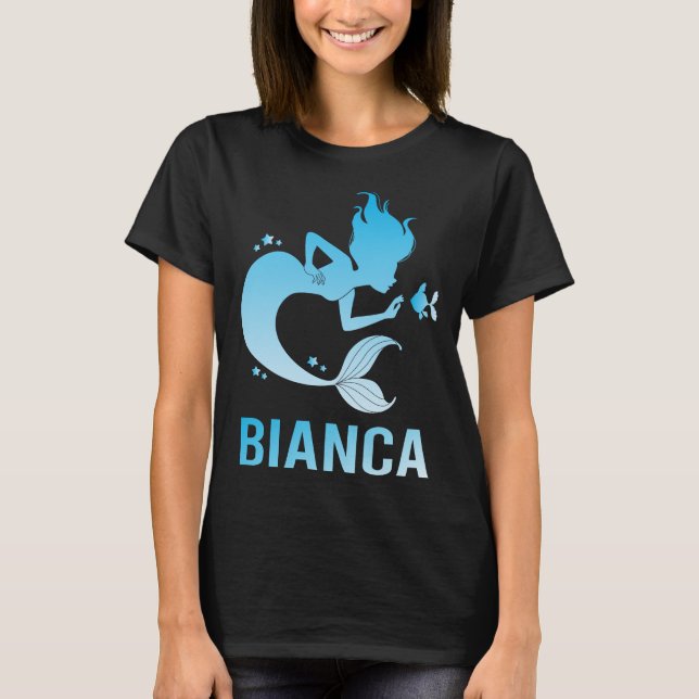 Camiseta Sereia Feliz - Nome Bianca (Frente)