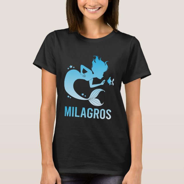 Camiseta Sereia Feliz - Nome de Milagros (Frente)