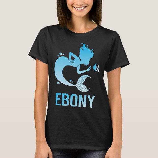 Camiseta Sereia Feliz - Nome Ebony (Frente)