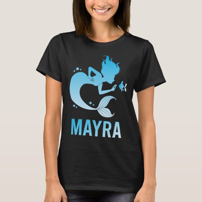 Camiseta Sereia Feliz - Nome Mayra (Frente)