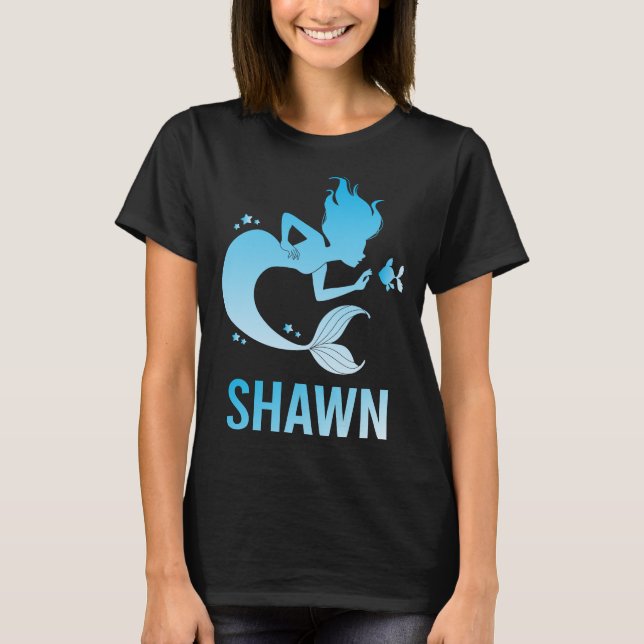 Camiseta Sereia Feliz - Nome Shawn (Frente)