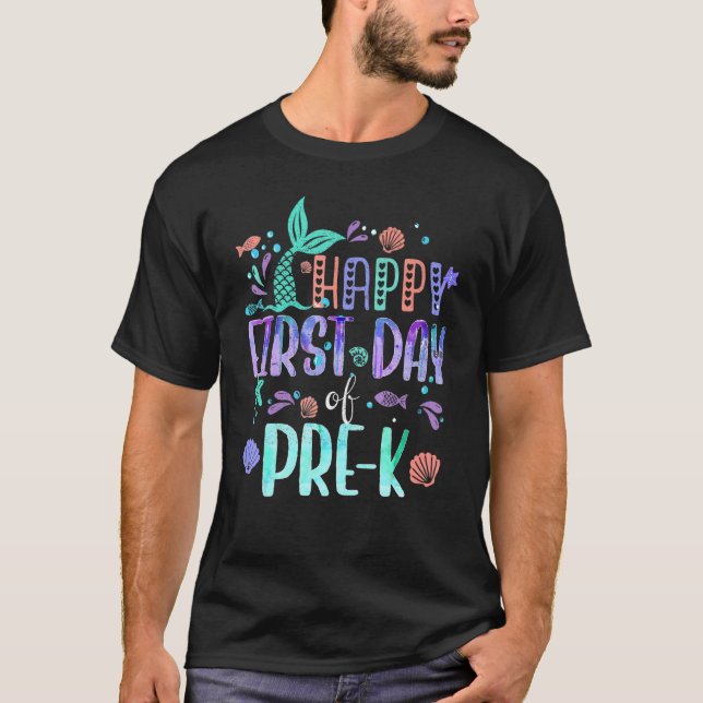 Camiseta Sereia Feliz Primeiro Dia De Meninas Pré-Parceiras (Frente)