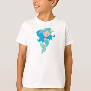 Camiseta Sereia Gira, Pequena Sereia, Fécula, Cabelo Azul