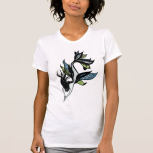 Camiseta Sereia Gótica - Belo Desenho de Tinta Verde Azul