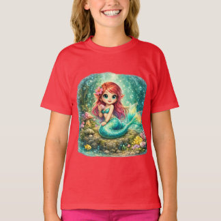 Camiseta Sereia Mágica | Design Fantástico Subaquático Fofo