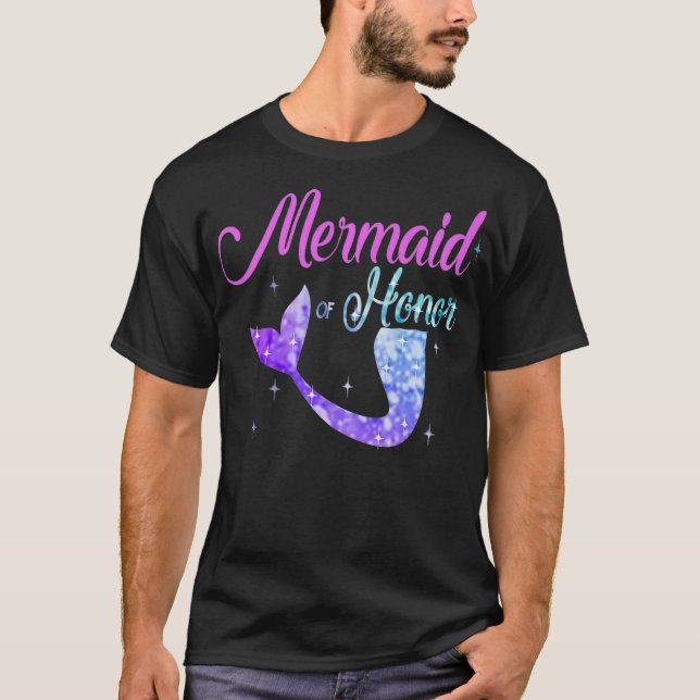 Camiseta Sereia Maid Bridesmaid Tshirt Mães Da (Frente)