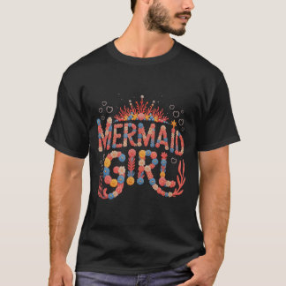 Camiseta Sereia menina de aniversário vintage praia mermom