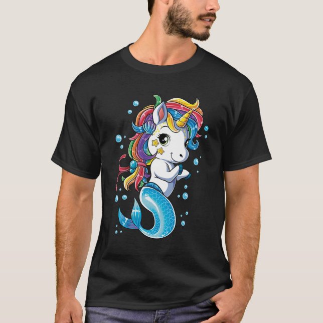 Camiseta Sereia Mermicorn do unicórnio (Frente)