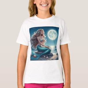 Camiseta Sereia na praia à noite