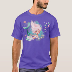 Camiseta Sereia Namorados de Sereia Penteado rosa fofo sere
