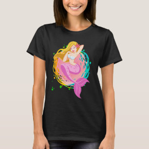 Camiseta Sereia-Natação-doce Oceana Sereia Mulheres Menina
