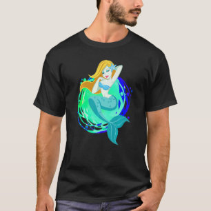 Camiseta Sereia-Natação-doce Oceana Sereia Mulheres Menina