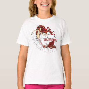 Camiseta Sereia no treinamento, crianças (redhead)