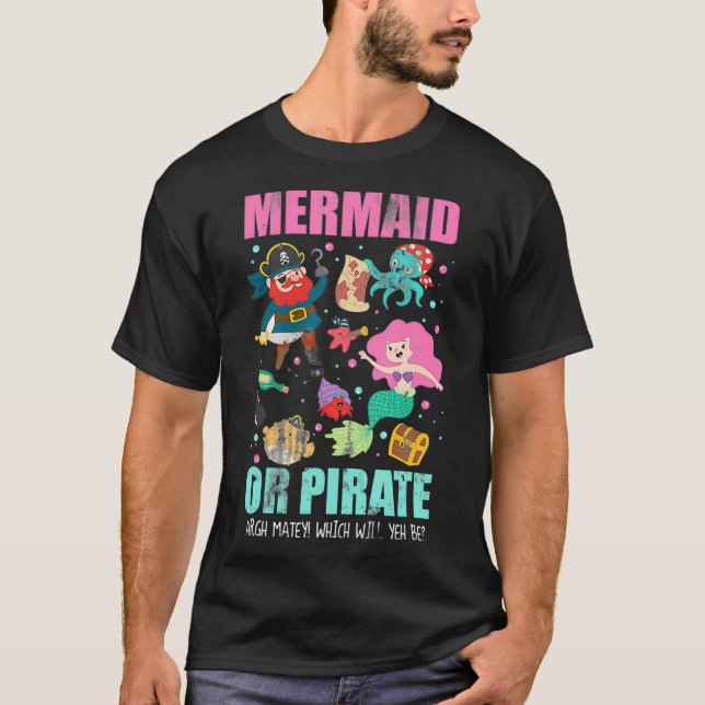 Camiseta Sereia Ou Refeição Do Gênero Pirata  (Frente)