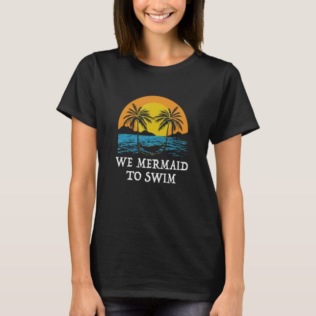 Camiseta Sereia para Natação Praia Nadando Oceano Nadador F (Frente)