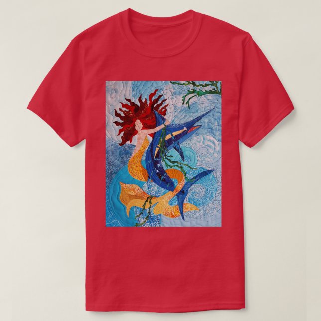 Camiseta Sereia Pegando um Marlin (Frente do Design)