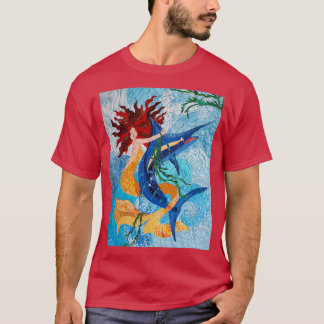 Camiseta Sereia Pegando um Marlin