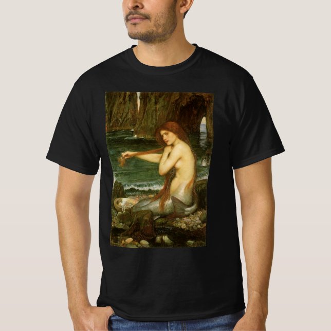 Camiseta Sereia por John William Waterhouse (Frente)