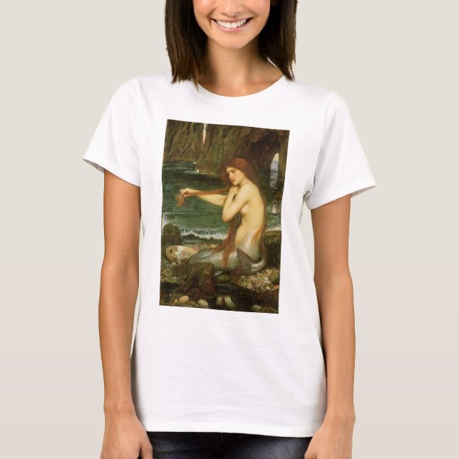Camiseta Sereia por John William Waterhouse (Frente)