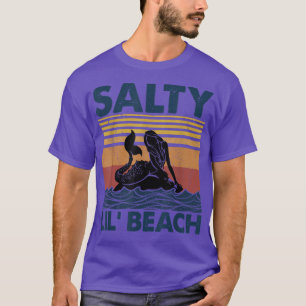 Camiseta Sereia Salty Lil' Beach Vintage T-Shirt Engraçado