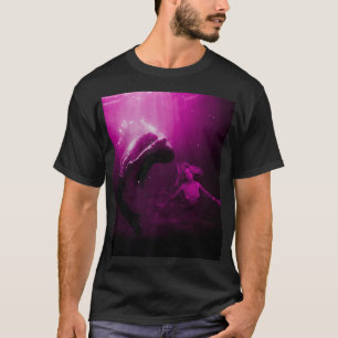 Camiseta Sereia salva vítima afogada em Fuchsia, rosa sob a