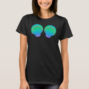 Camiseta Sereia Sea Shell Bra Costume Sereias Mãe Mulheres