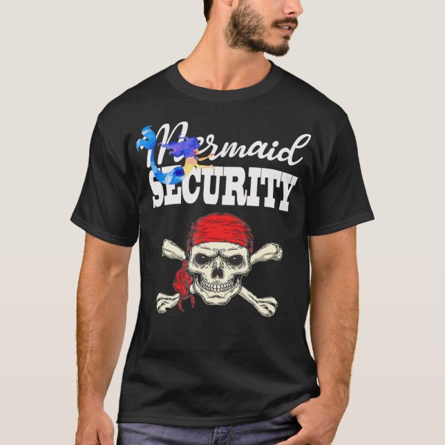 Camiseta Sereia Segurança Pirata Meninos Pirata Sereias (Frente)