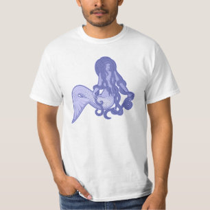 Camiseta Sereia Sentada Azul