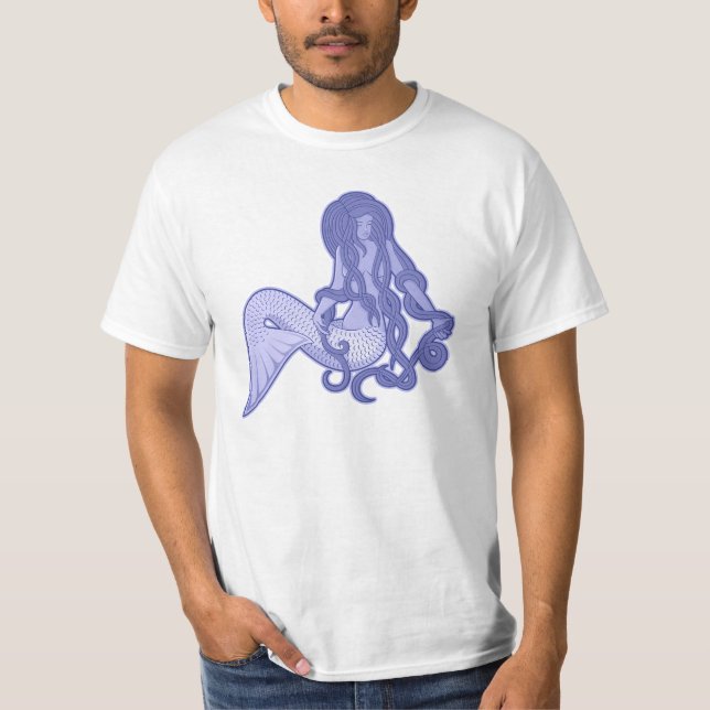 Camiseta Sereia Sentada Azul (Frente)