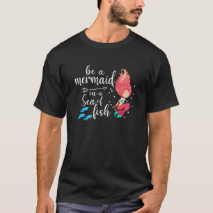 Camiseta Sereia Sereia Menina Mar Engraçada Noite Presente