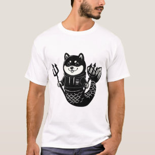 Camiseta Sereia Shiba Inu com Tridentes