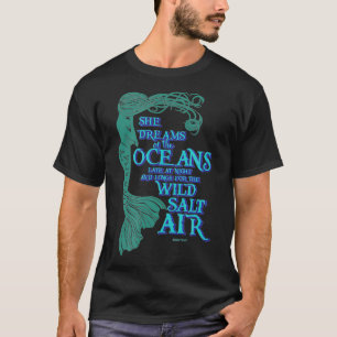 Camiseta Sereia Sonha com o Oceano Tarde em Ni