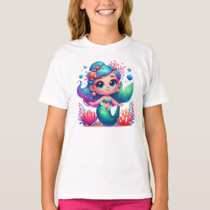 Camiseta Sereia submarina, branca