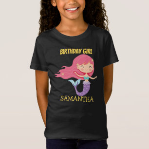 Camiseta Sereia, T-Shirt, aniversário amarelo