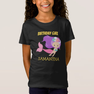 Camiseta Sereia, T-Shirt, aniversário amarelo