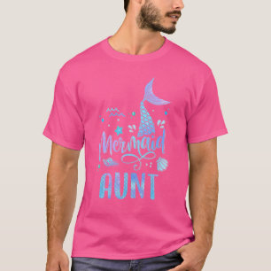 Camiseta Sereia Tia Birthday, Sereia do Partido Mulheres na