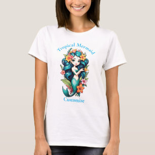 Camiseta Sereia Tropical Flor Thunder_Cove