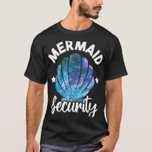 Camiseta Sereid Security Seashell Mermaid Squad Birthday P